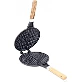 Taşhan D&ouml;k&uuml;m Waffle Tavası Ahşap Kulp Siyah