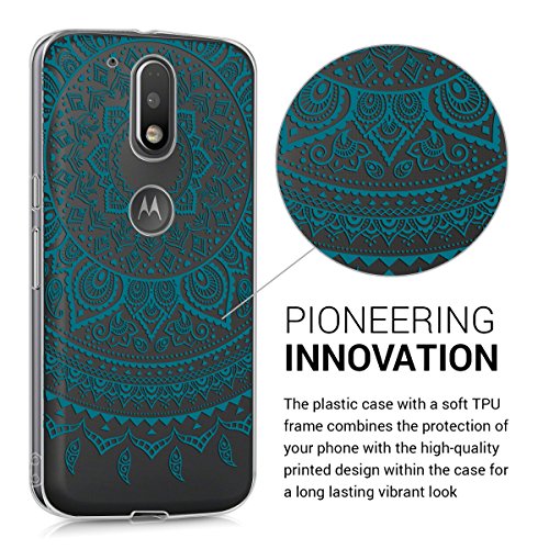 kwmobile Funda para Motorola Moto G4   Moto G4 Plus - Carcasa Protectora de  TPU  con dise  o de Sol hind   en  Azul Oscuro Transparente 
