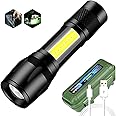 BigVision USB Rechargeable Mini Pocket LED Torch Light for Emergency, 450 Lumen COB Flashlight, Waterproof Portable LED XPE 3 Modes Light for Hiking, Camping and Night Travelling (Pack of 1)