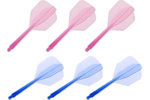 SEABABOO 6PCS Integrated Dart Schaft und Flights Integrierte Dartschäfte und Dart Flights und Schäfte Dart-Flight-Set Integrierter Transparenter Dartschaft ABS mit integrierter transparenter Dartwelle