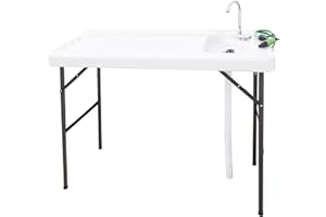DXQ LEMODO Table à fileter pliable avec buse de pulvérisation | Évier de camping portable | Lavabo d'extérieur avec plan de travail | Évier mobile pour étendre la cuisine d'extérieur | Évier d'extérieur