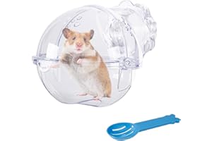 DiiWmme Baño para hámster, juego de baño de arena transparente para hámster con pala de arena, lavable, inodoro para hámster pequeño, accesorios para cobayas, jerbo de hámster enano (estilo 2)