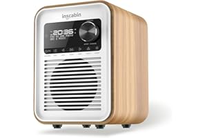 Inscabin D6 Tragbares DAB Radio/DAB+ FM-Digitalradio/Tragbarer drahtloser Lautsprecher mit Bluetooth/Kommt mit Fernbedienung/Akku/Schönes Design