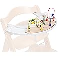 hauck Alpha Play Moving Set - Click On Play Tray with Bead Maze Toy 6M+ Compatible with Alpha+ Wooden Highchair, Fosters Hand Eye Coordination & Recognition of Shapes & Colours