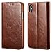 Produktbild icarercase iPhone XS Max Ledertasche Hülle, Wallet Ledertasche Tasche Handytasche Leder mit Standfunktion und Karte Halter und Bargeld Platz Tasche für Apple iPhone XS Max 6,5 Zoll (Braun)