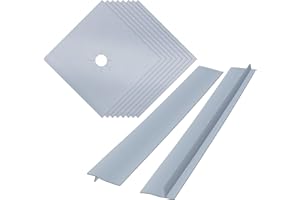 8 Pcs Gas Hob Covers for Gas Cookers, MSDADA Reusable Stove Burner Covers with 2 Pcs 21” Stove Counter Gap Cover, Non-Stick Gas Hob Range Protectors, Induction Hob Protector Mat(8 Silver+2 Grey)