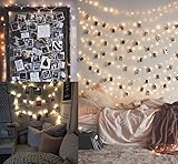 Guirlande lumineuse 10 M100 LED avec 50 clips photo LED, cadres photos, décoration murale - Décoration de chambre à coucher