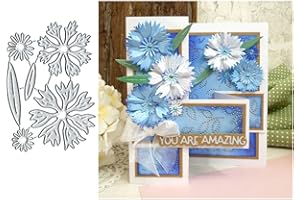 BeetirryHu 3D Flowers Metal Die Cuts, Cornflower Flowers Metal Cutting Dies, Art Deco Scrapbooking Die Cuts