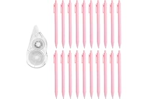 MEMOFYND 20 Pieces of Pink Press Pen and 1 Piece of Correction Belt, Study and Office Supplies, Writing Tools, Signature Pens, Student Supplies