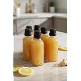 Digithome 6&rsquo;lı 50 Ml Siyah Kilit Kapaklı Cam Zencefil Shot Tavuk Suyu Şişesi Hediyelik K&uuml;&ccedil;&uuml;k Şişe