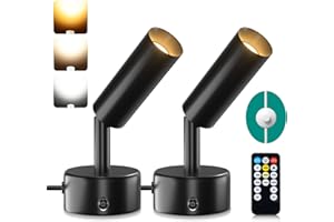 Lamptobe Applique da Parete Interno,2 Pack Faretti LED per interni con timer e telecomando,5 W per piante, luci per quadri,illuminazione da interno,3000 K/4000 K/5000 K,per piante o opere d'arte