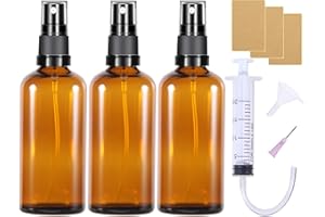 Nuts OT nuts Braunglasflasche Apothekerflasche 100ml 3 Stück Zerstäuber Sprühflasche Glas Sprayflasche Leer Parfüm Zerstäuberflaschen Sprühflaschen zum Befüllen Tragbares für Kosmetik Öle Toilette