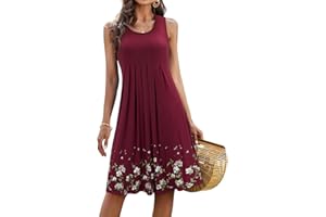 KILIG Summer Dresses for Women UK Beach Casual Sundress Ladies Sleeveless Tank Dress Midi Floral Cover Ups