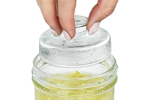 Artcome Paquete de 4 pesas de fermentación de vidrio con mango de fácil agarre y diseño de textura único para tarros grandes de boca ancha