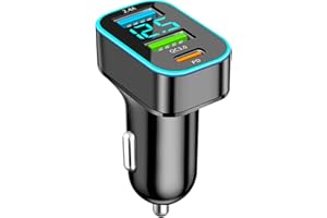 GEMCOO Caricabatteria Auto USB C, 66W Accendisigari Adattatore QC3.0+PD +2.4A USB, con Voltmetro LED, Compatibile con iPhone, Android, Samsung, Tablet, ecc