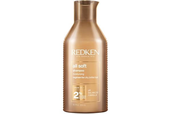 Redken, Champú Hidratante con Aceite de Argán para Cabello Seco y Frágil, All Soft, 300 ml