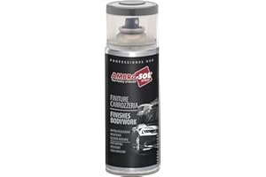 AMBRO-SOL Ambre-Sol V400FAS3 Émail/Vernis Finitions Carrosserie, Indiqué pour Repeindre ou Renouveler Pare-chocs, Bandes Latérales et Spoilers, Bombe Spray en Bande Étamée Recyclable 400 ml, Gris Foncé Gaufré