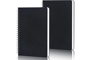 Yarotm Cuaderno A5 Punteada 5mm - Pack 2 Libretas en Espiral Punteado - Cuadernos Puntos 60 Hojas 100gr Dotted - Libreta Lettering Kraft Negro Tapa Dura - Notebooks a5
