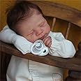 Anano Reborn Baby Dolls Girl Pascale 18" Realistic Newborn Baby Dolls with Soft Cloth Body, Lifelike Sleeping Baby Dolls Birthday Gift Set for Kids Ages 3+, White