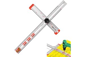 LZYWOD 2-in-1 Drilling Positioning Ruler,New T Square Ruler Woodworking Ruler,Precise Drilling Tool for Carpentry,Shelf Pin Drilling Jig,Hole Drilling Template,Cabinet Hardware Jig