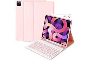 CC Store Teclado iPad Air 11(M2,2024/M3,2025), Funda Teclado para iPad Pro 11(2022/2021/2020/2018), iPad Air 5/4 Gen, Español Ñ, KeyboardInalámbrico Bluetooth Desmontable y Fundas con Soporte de Lápiz