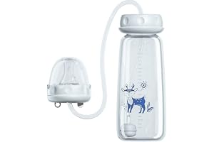 3-i N-1 handsfree anti-kolik nappflaska, justerbar snabbflöde mjölkflaska, 240 ml silikon läckagesäker med nippelhalm, 3 m+ m