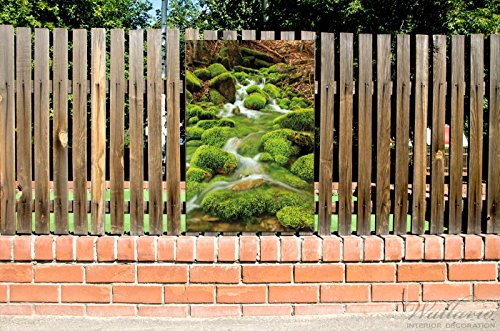 Wallario Garten-Poster Outdoor-Poster – Moosiger Bach in Premiumqualität, Größe: 61 x 91,5 cm, für den Außeneinsatz geeignet - 2