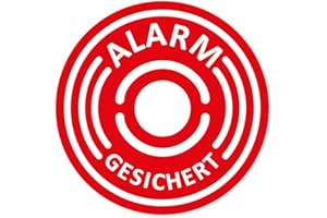 EASYDRUCK24DE 'Lot de 5 autocollants ", alarme, isecur alarmgesichert, diamètre 40 mm, ART. Hin _ 067 _ 40 mm _ intérieur, Remarque sur Alarme, innenklebend pour fenêtres, maison, voiture, camion, engins de construction