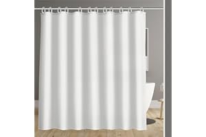 Carttiya zasłona prysznicowa z poliestru, 240 x 200cm, odporna na pleśń, wodoodporna, nadaje się do prania, z 16 pierścieniami i obciążonym brzegiem