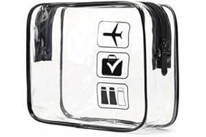 IMAXWAVE Neceser Transparente de Viaje, Estuche de líquidos para avión, Bolsa de Aseo Transparente, Organizador de líquidos para avión, Estuche Impermeable de PVC, Neceser para Viajes (1 Unidad)