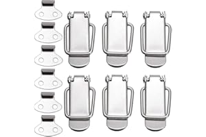 Gasea 6pcs Fermoir à Bascule Ressort Pour Boîte Fermeture a Levier Moraillon Acier Inoxydable Loquet Bascule Pour Coffre à Outils,Tiroir, Armoire et Coffre