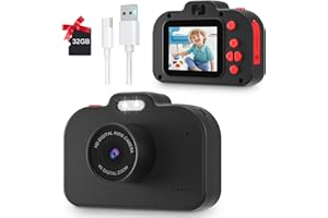 PINGUMA Macchina Fotografica per Bambini con Scheda SD 32GB Inclusa, Fotocamera Digitale HD 1080P a Doppia Lente per Ragazzi e Ragazze, Ideale come Regalo per Compleanno o Natale