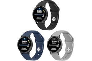 Gittos 20mm Bracelet pour Garmin Vivoactive 5/3, Garmin Forerunner 55/165/245/645 Music, Garmin Vivomove 3/HR/Style/Luxe/Venu Sq 2 20mm Silicone Bracelets Sport Remplacement