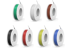 HAERKN 22AWG 0.35mm² PVC Elettrico Filo 7 colori kit Cavo Elettrico Solido Rame stagnato ad alta purezza senza ossigeno DIY