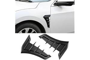 JNNJ 2PCS Cubierta de Entrada de Flujo de Aire, Cubierta de Ventilación de Guardabarros Lateral, Cubierta Protectora Para Rejilla Entrada Aire Del Coche, ABS Tomas Aire Capó Delantero(Negro)