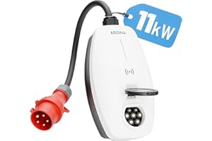 ‎ABSINA ABSINA Mobile Wallbox 11kW 16A mit App Steuerung - Wallbox mit CEE Stecker, RFID & Einstellbarer Ladeleistung - Elektroauto Wallbox 3 phasig für i3, e-Up, ID.3, ID.4, Zoe, fortwo UVM - Wallbox CEE