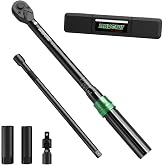 3/8 Inch Drive Click Torque Wrench Set 5-60 NM Torque Wrench 5-Piece Set 125 mm Extension Rod 2 Spark Plugs 1 x Universal Joint Torque Wrench Car