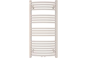 MERT Bathroom Radiator Towel Rail 500 x 1000 mm Curved White