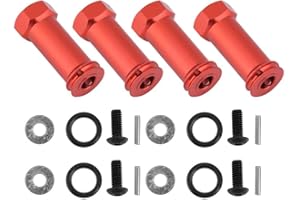 DILWE Adaptador Hexagonal para Cami¨®n RC, 12mm RC Wheel Hex Hub 25mm / 30mm Extensi¨®n Combinador de Adaptador para Traxxas Slash 4X4 1/10 Truck(12¡Á30mm-Rojo)