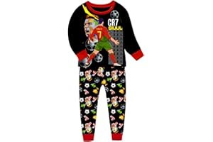 TONGQUD Boys Pajamas Ronaldo No.7 Fans Cotton Homewear Pyjama Set Long Sleeve Casual Pjs Set