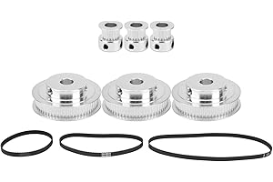 EUJGOOV 9 Pièces Poulie de Courroie de Distribution avec Alésage 8mm Roue Synchrone 20 Dents/60 Dents + Courroie de Distribution 2GT‑200/280/400/mm