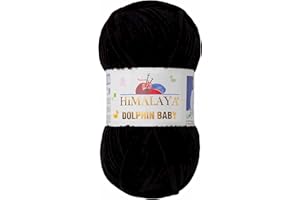 GENERIC Strickfein Himalaya Dolphin Baby Wolle Garn Baumwolle Strickwolle zum Stricken häkeln (80311 Schwarz)