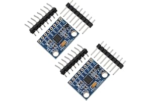 Heevhas 2PCS MPU-6050 GY-521 3 ejes Acelerómetro Módulo de sensor de giroscopio 6 grados de libertad de 16 bits Convertidor publicitario Salida de datos IIC I2C
