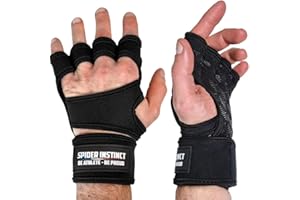 Spider Instinct Gants de Musculation Ouverts Grip Silicone SI Power Cobweb - Gants Musculation Homme pour Crossfit Haltérophilie Callesthénie - Marque française