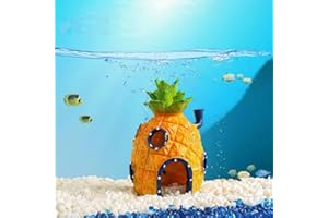 WAIMXDAO 7 PCS Aqua Ornaments,Acquario per Ananas,Set per la Casa dell'ananas per Acquario,Mini Bambola dei Cartoni Animati,Casa di Ananas Arredo Cartoon per Decorazione Acquario,Laghetto