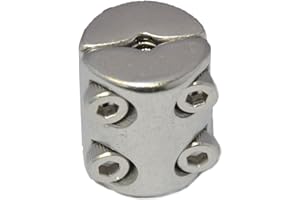 IDT TRADE Lot de 2 anneaux de serrage pour câble métallique de 4 mm - Avec 4 vis - Serre-câble en acier inoxydable A4 NIRO, AISI 316 Nirosta