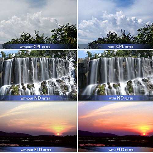 Neewer   - Kit de filtres et accessoires pour appareil photo reflex num  rique Nikon D3300  D3200  D3100  D3000 - 52 mm Filtres UV  CPL  FLD   filtres macro pour gros plans   1   2   4   10    filtres de densit   neutre  ND2  ND4  ND8    pare-soleil   capuchon d objectif 