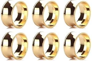 Yalulu 6 Pcs Serviette Rings Napkin Holder Wedding Banquet Party Dinner Home Table Decoration (Gold)