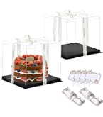Boîte à Gâteau Transparente 25,4 Cm Avec Ruban - Grande Boîte Cadeau Mariage Anniversaire