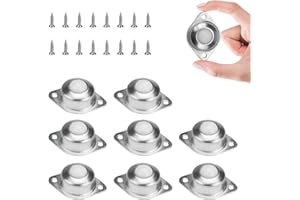 STCRERAG 8Pcs Ball Transfer Bearing Roller 2 Holes Transferring Ball Wheel Universal Castor Balls with Nylon Ball and 16 Pcs Screws for Transmission,Furniture, Wheelchair
